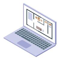 Architect designing house plan using laptop software vector