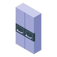 Big double door fridge with handles isometric view vector