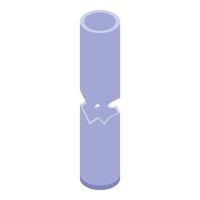 Broken water pipe showing leaking plumbing problem vector