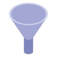 Funnel isometric showing marketing strategy and conversion vector