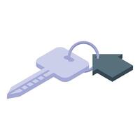 House shaped keychain is attached to a key vector