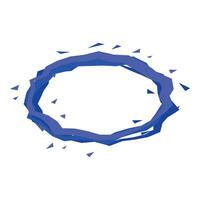 Blue geometric shape forming an abstract circle with triangles vector