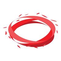 Red oval shape swirling with motion trails on white background vector