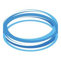 Abstract blue oval shape with overlapping lines creating a sense of depth and movement vector
