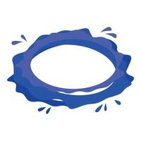 Blue round paint splashing making a frame vector