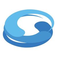 Abstract blue shape forming a circular design element vector
