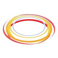 Colorful abstract swirl design element creating oval shape vector