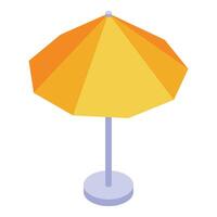 Yellow beach umbrella providing shade on white background vector