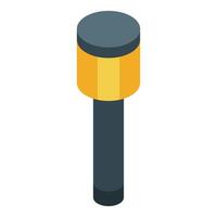 Portable roadblock light flashing and directing traffic vector