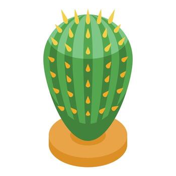 verde cactus isométrica estilo creciente en maceta vector