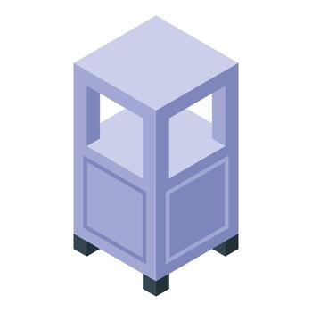 Modern nightstand with open shelf and closed compartment isometric icon vector