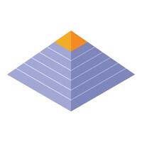 Isometric pyramid chart representing hierarchy and levels vector