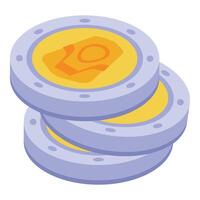 Stack of digital coins representing cryptocurrency investment vector