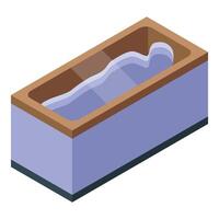 Modern bathtub filled with water for home spa relaxation vector