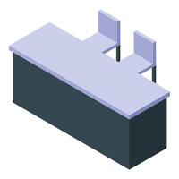 Modern office desk with two chairs isometric view vector