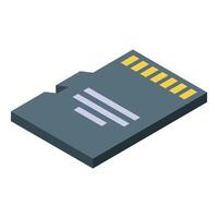 Micro sd card lying on white background isometric view vector