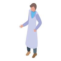 Professional laboratory assistant making a point during presentation vector