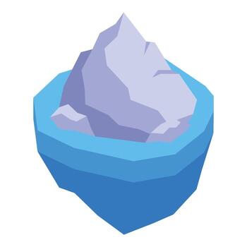 Large iceberg floating in ocean showing only tip vector