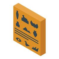 Ancient clay tablet showing pictograms is depicting life in ancient times vector