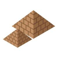 Two isometric pyramids representing ancient egypt civilization vector