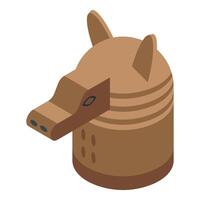 Ancient warrior helmet depicting a fearsome boar's head vector