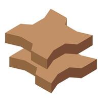 Two pieces of toast layered on top of each other forming a stack vector