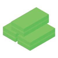 Green building insulation panels lying on top of each other vector