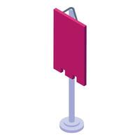 Blank medieval flag standing on stand isometric icon vector