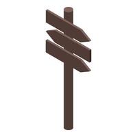 Wooden signpost pointing in different directions with a blank background vector