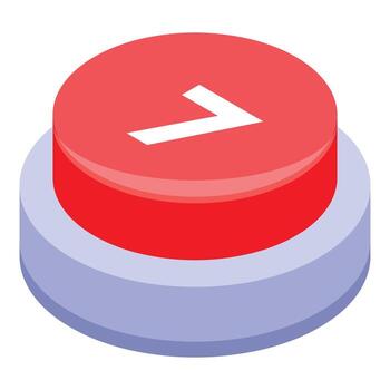 Red button showing number seven for rating or ranking system vector