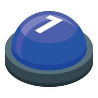 Blue button number one showing choice or preference vector