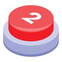 Red button showing number two for second place or ranking vector