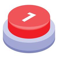 Red button showing number one ranking position vector