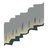Abstract geometric shape showing a crack with light shining through vector