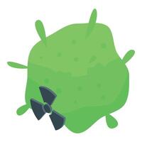 Green radioactive waste with symbol is leaking from toxic barrel vector