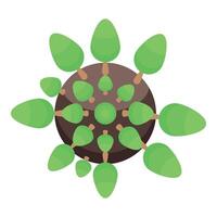 Small planet earth covered with green trees growing from top view vector