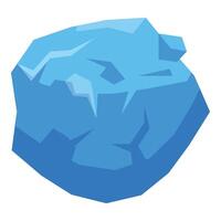 Large chunk of ice floating in ocean, climate change concept vector