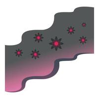 Abstract wavy background with red centered flowers vector