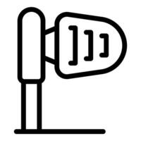 Line icon of a windsock, indicating wind direction and strength vector
