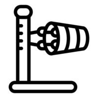 Airport windsock showing wind direction and strength for safe takeoff and landing vector