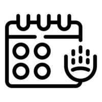 Calendar representing menstruation cycle with sanitary protection icon vector