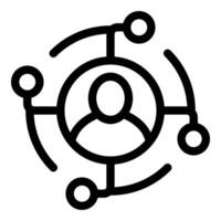 Businessman managing network of connections with line icon design vector