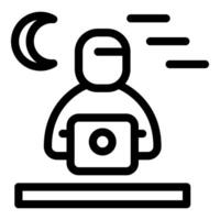 Programmer working late at night on laptop coding project vector