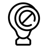 No idea sign with light bulb shape representing lack of creativity vector