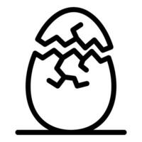 Cracked egg icon depicting broken eggshell for easter vector