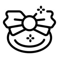 Big ribbon bow decoration element sparkling icon vector