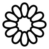 Simple black and white line art drawing of a flower vector