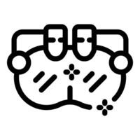 Virtual reality headset creating digital snowflakes icon vector