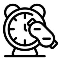 Alarm clock telling time for sleeping with eye mask vector