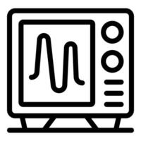 Oscilloscope showing sinusoidal signal on its screen vector